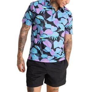 Chubbies Fluorescent Funk Classic-Fit Performance Polo Size XL Beach Tropical